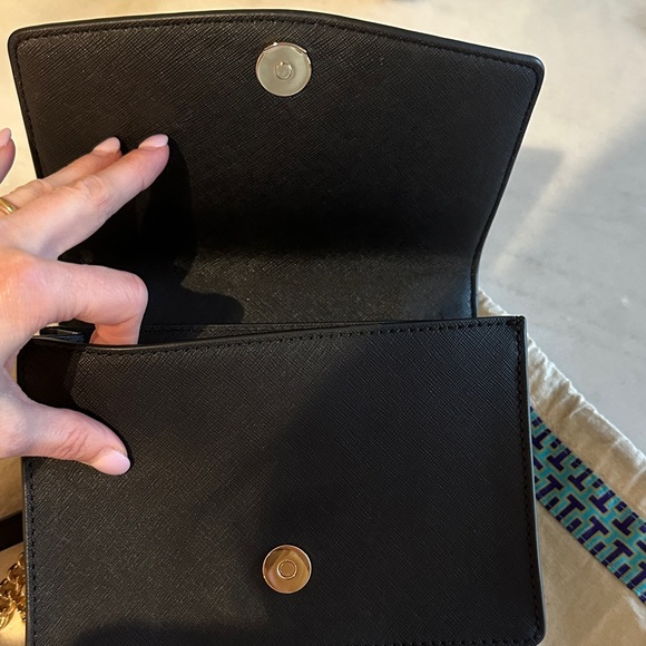 Tory Burch Black Saffiano Leather Chain Crossbody with Gold Hardware - Picture 2 of 5